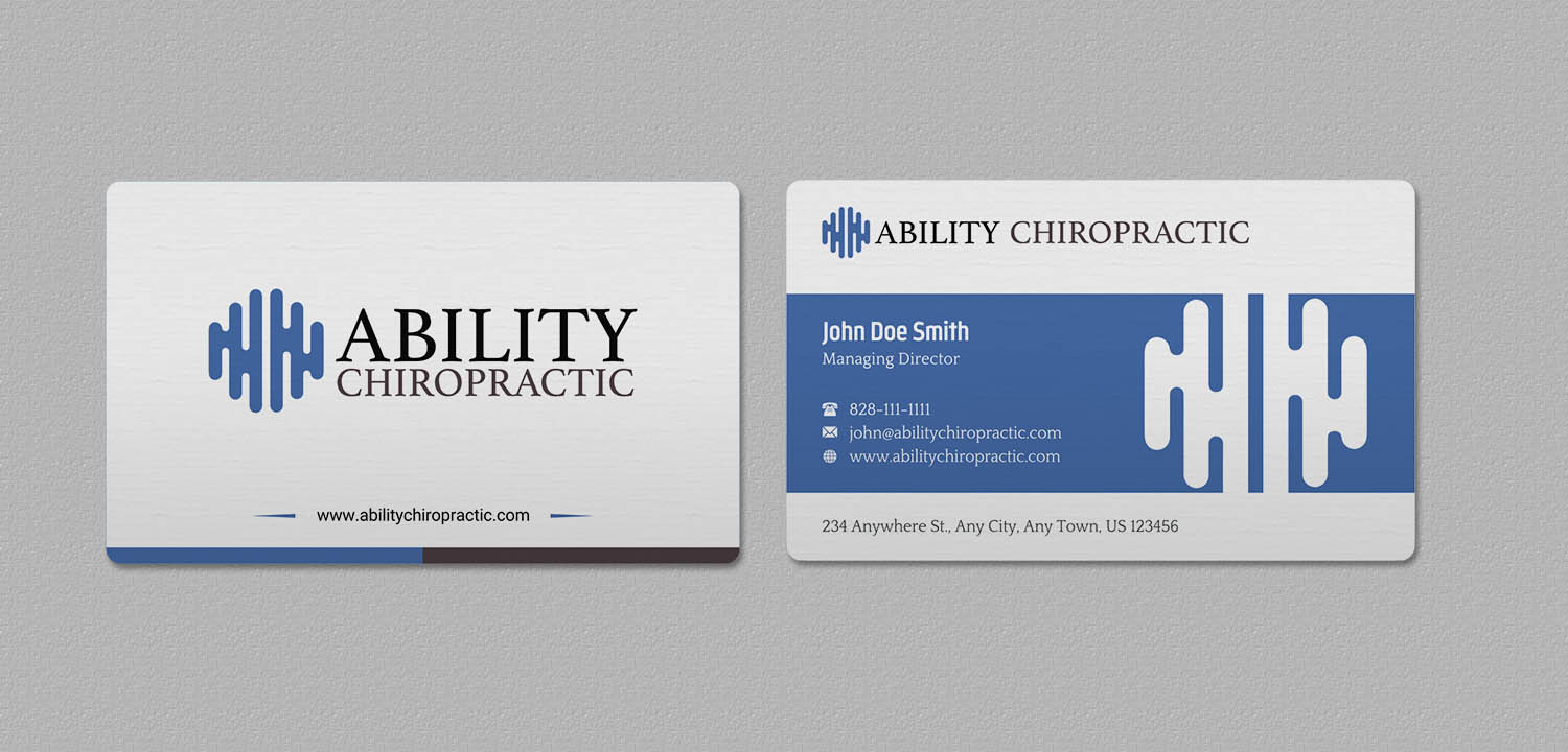 Business Card Design by INDIAN_Ashok for Ability Chiropractic | Design #23727689