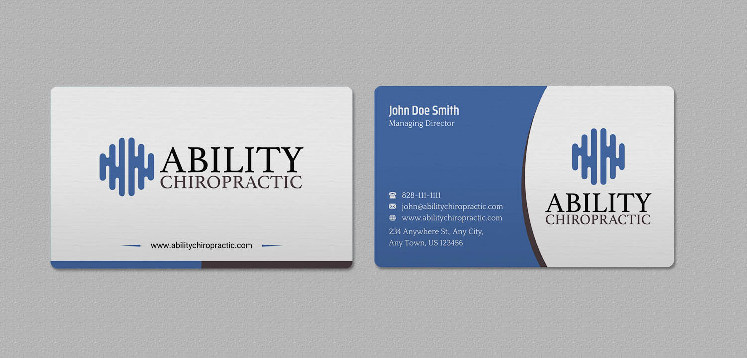 Business Card Design by INDIAN_Ashok for Ability Chiropractic | Design #23727691