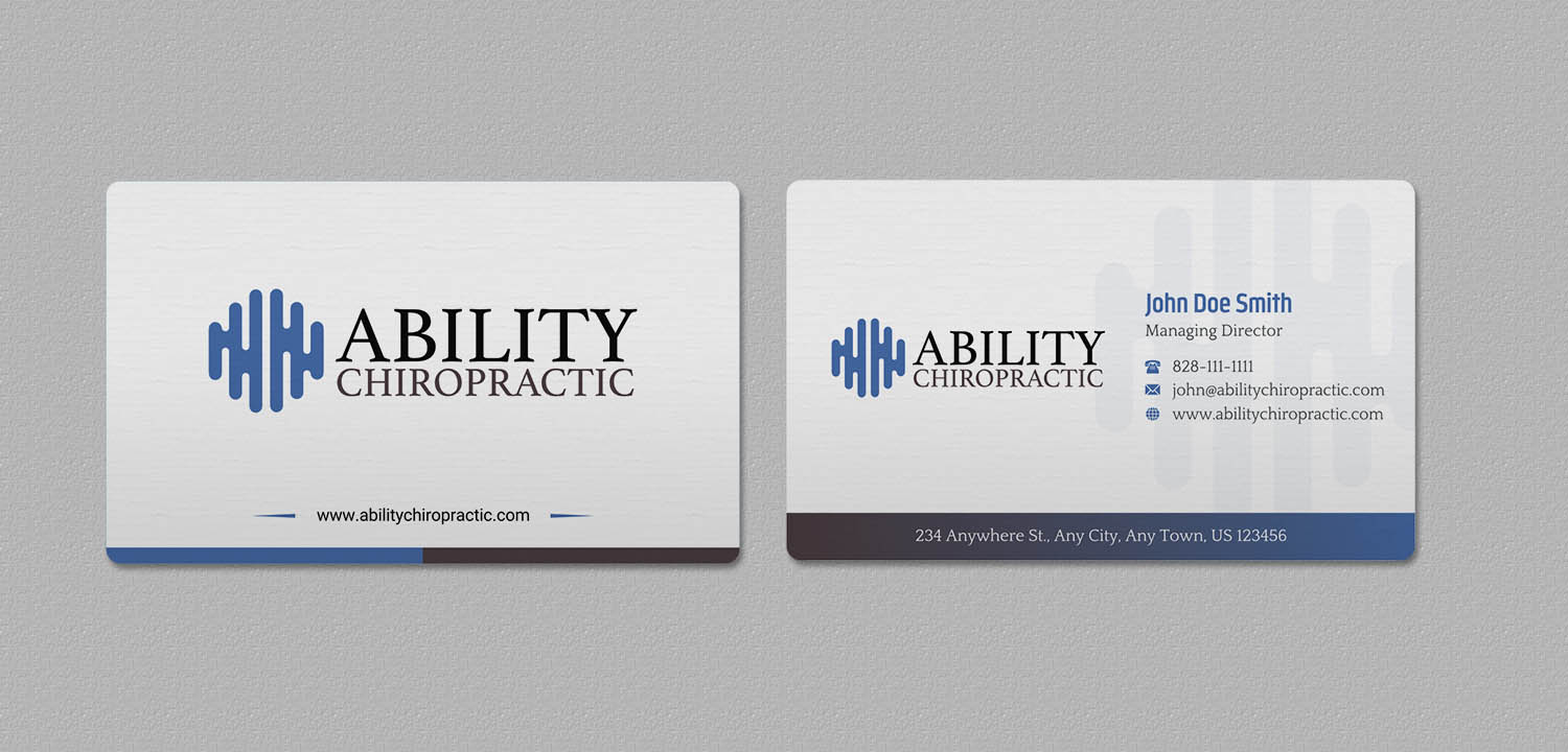 Business Card Design by INDIAN_Ashok for Ability Chiropractic | Design #23727692