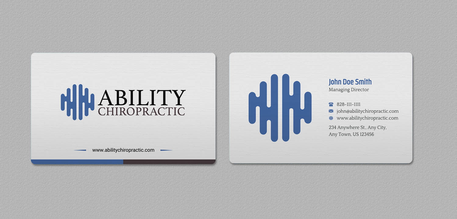 Business Card Design by INDIAN_Ashok for Ability Chiropractic | Design #23727693