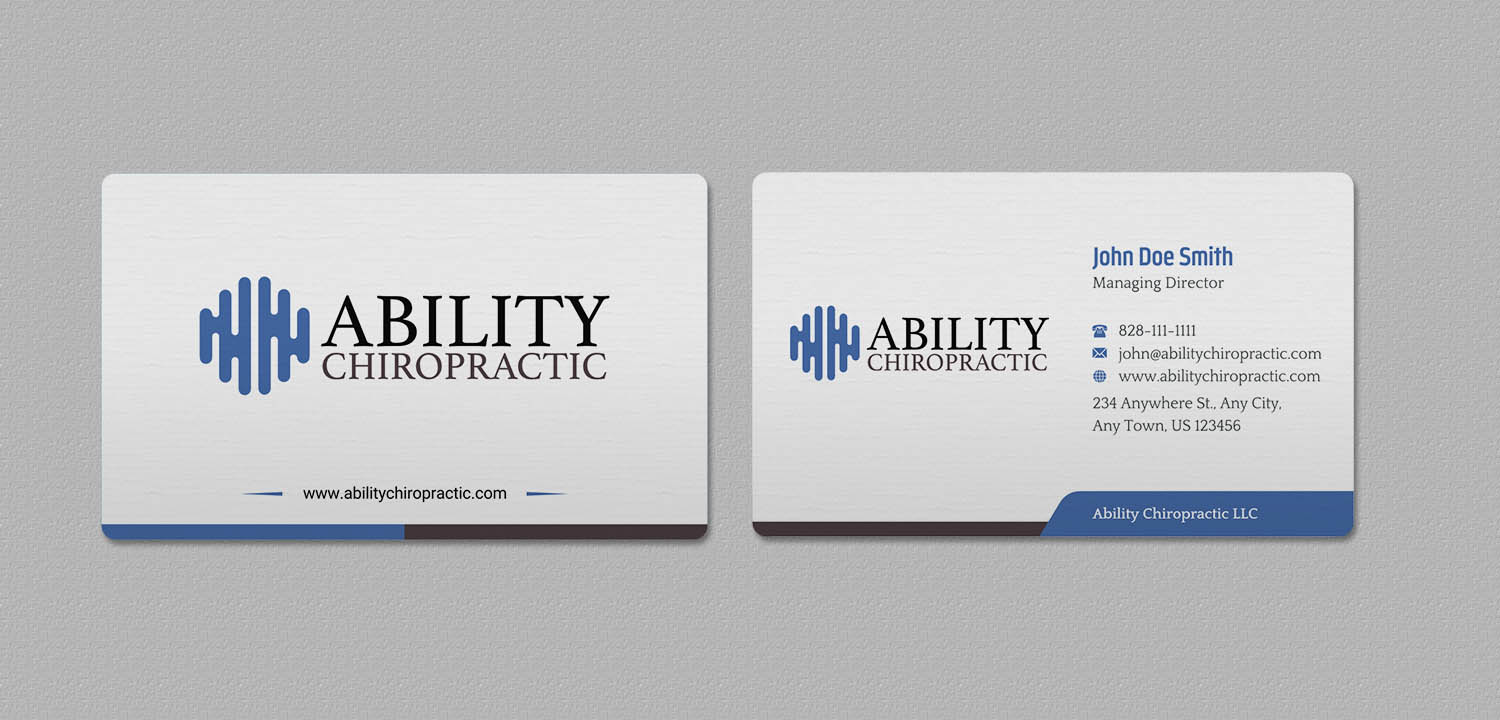 Business Card Design by INDIAN_Ashok for Ability Chiropractic | Design #23727694