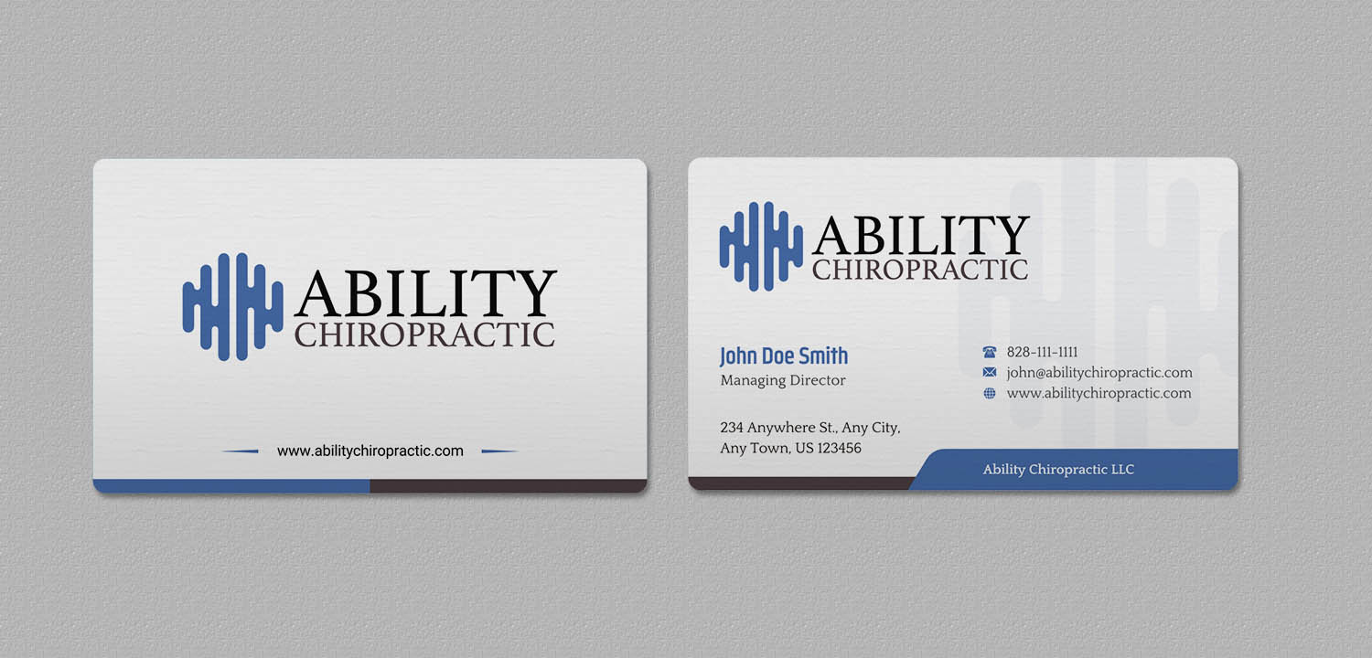Business Card Design by INDIAN_Ashok for Ability Chiropractic | Design #23727696