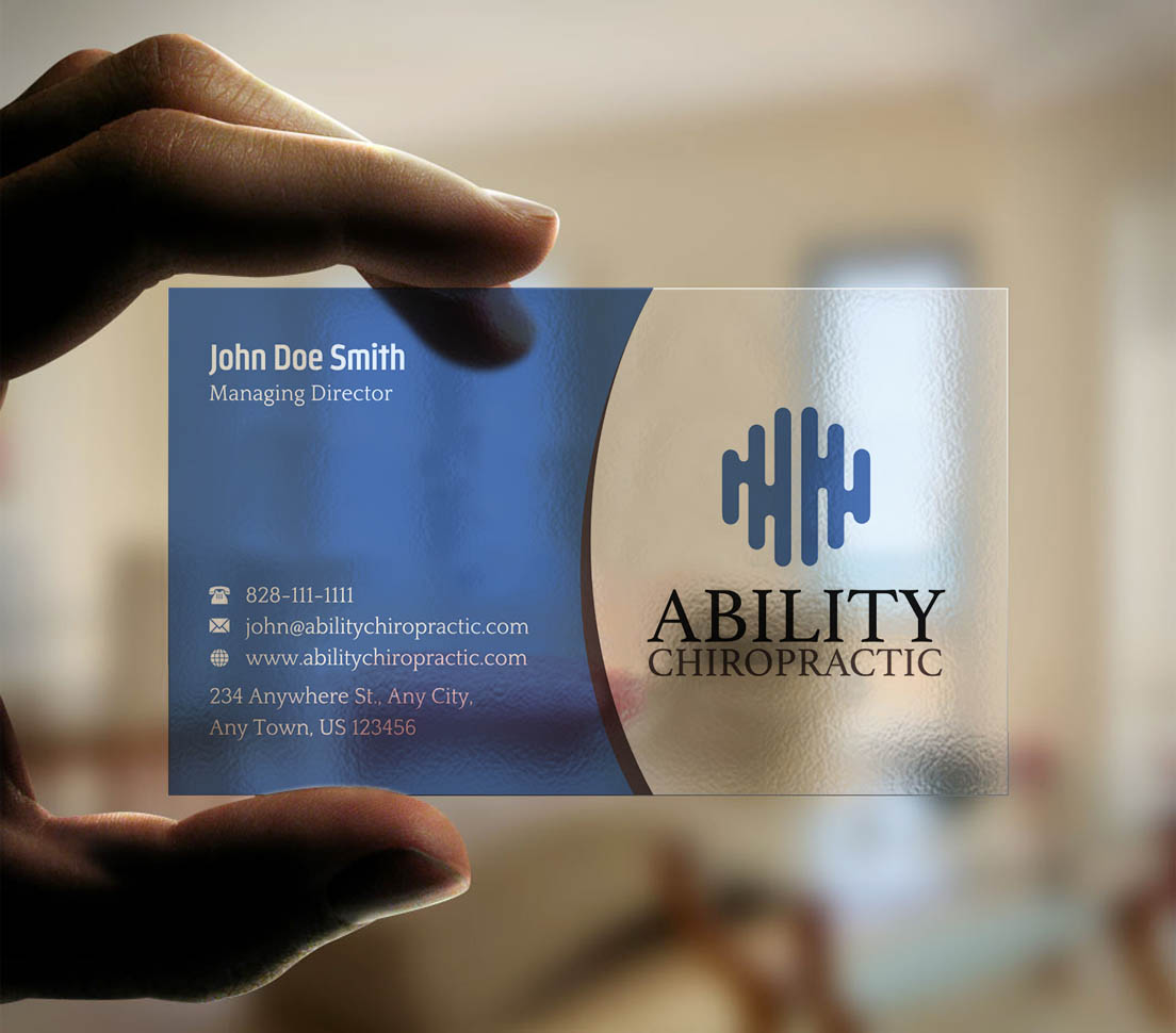Business Card Design by INDIAN_Ashok for Ability Chiropractic | Design #23727703