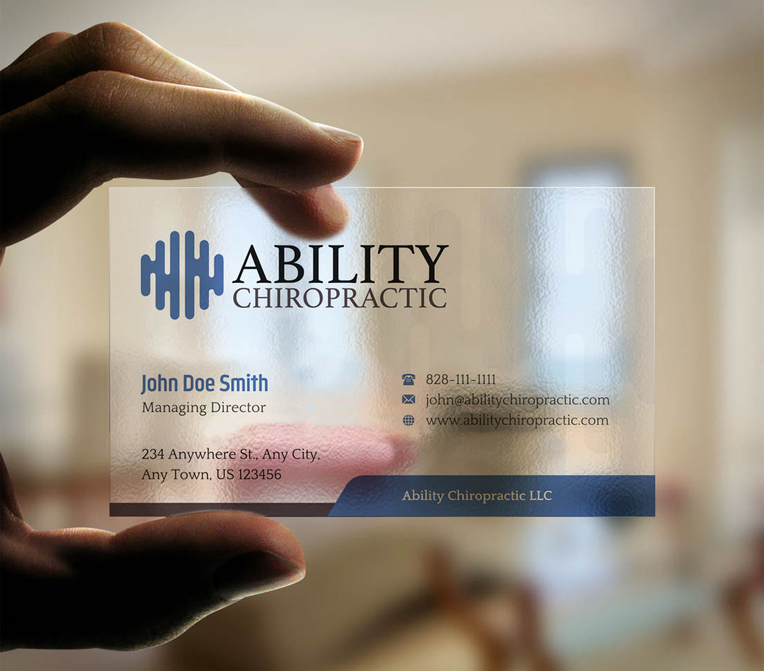 Business Card Design by INDIAN_Ashok for Ability Chiropractic | Design #23727704