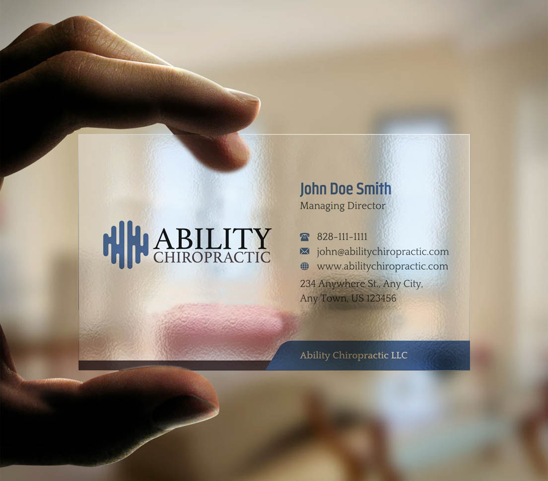 Business Card Design by INDIAN_Ashok for Ability Chiropractic | Design #23727705