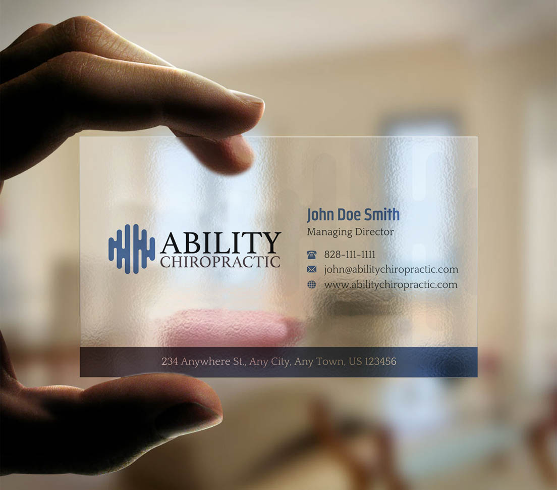 Business Card Design by INDIAN_Ashok for Ability Chiropractic | Design #23727707
