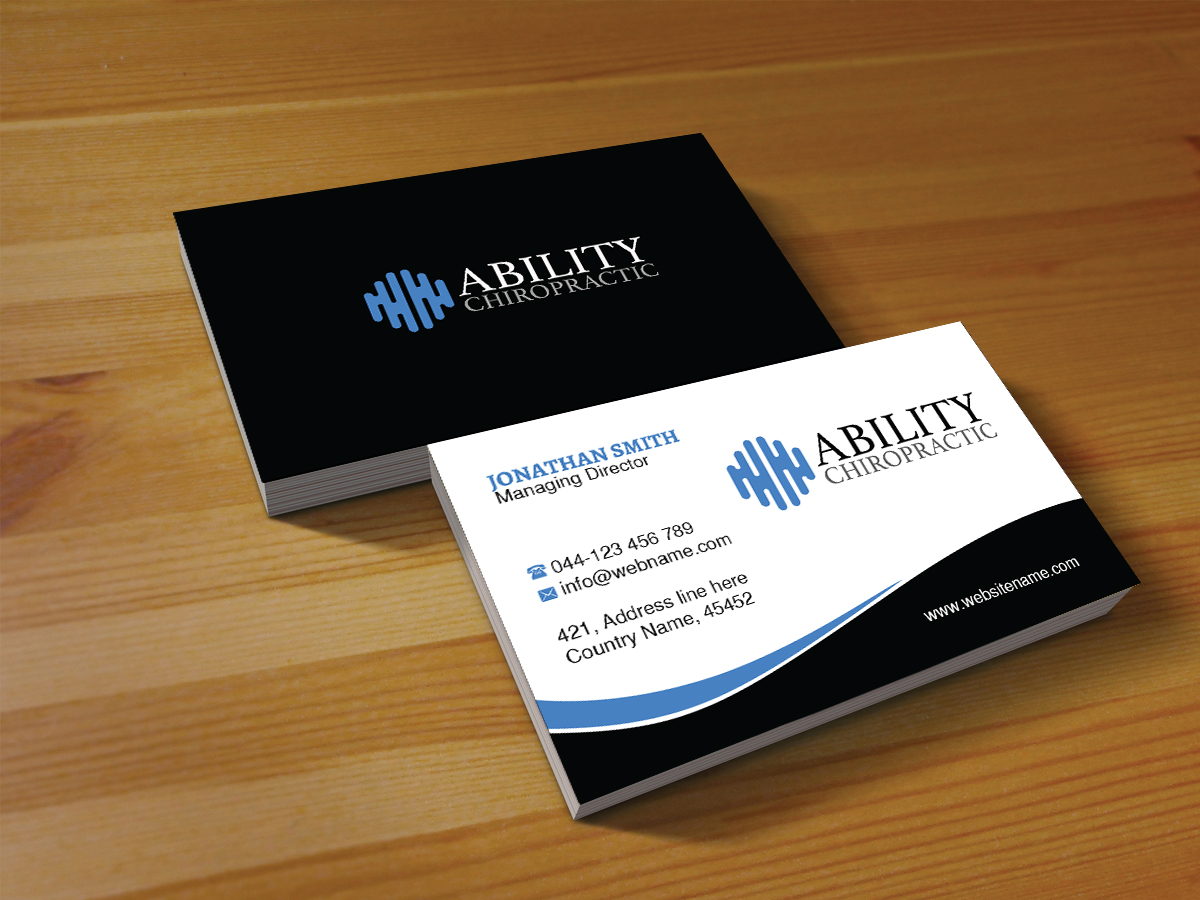 Design de Carte de Visite par Creations Box 2015 pour Ability Chiropractic | Design #23726807