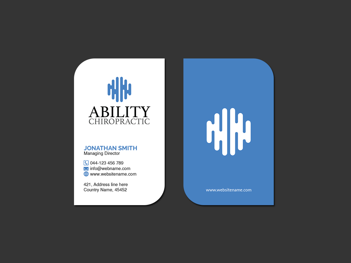 Business Card Design by Creations Box 2015 for Ability Chiropractic | Design #23727267