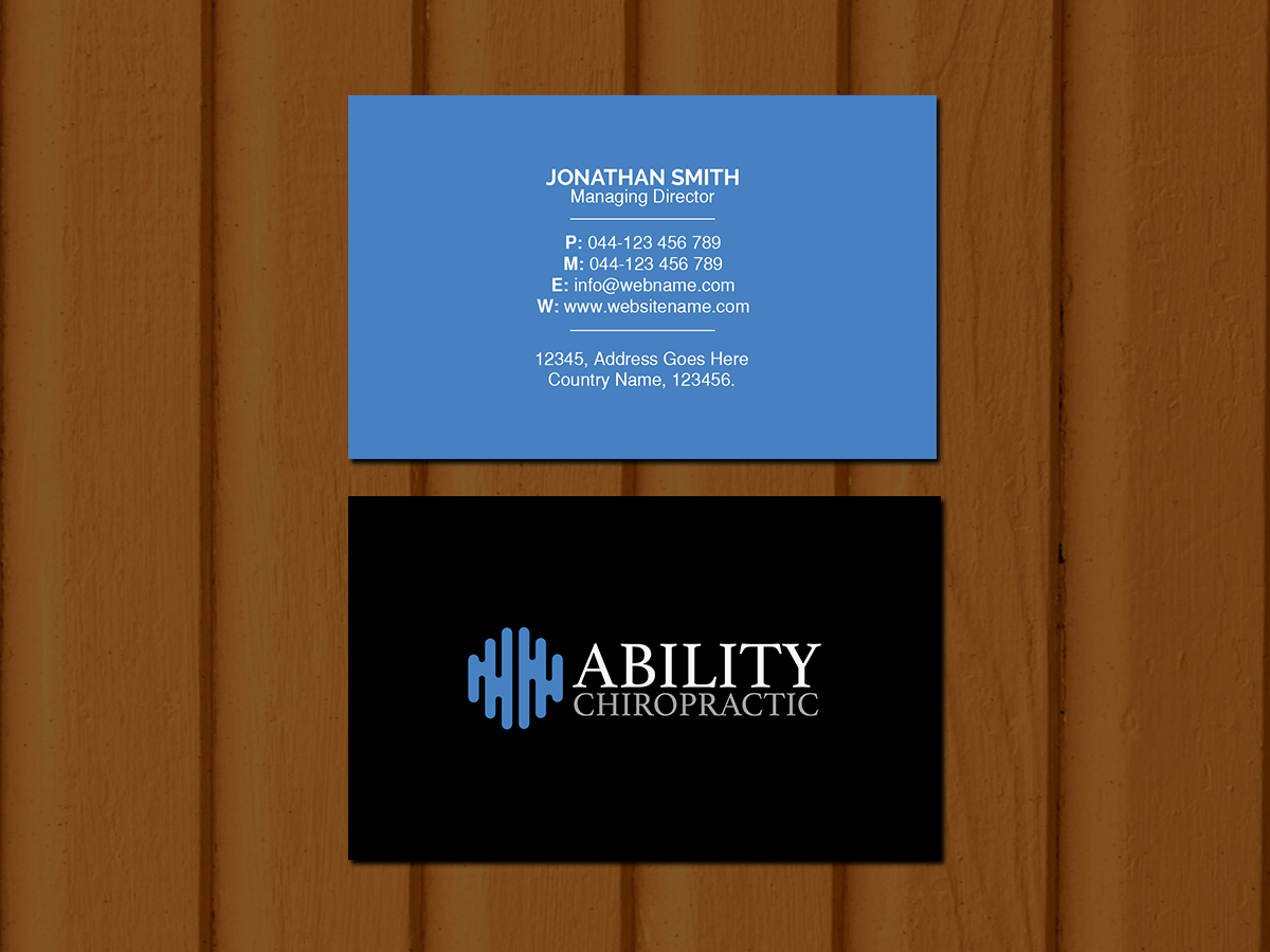 Business Card Design by Creations Box 2015 for Ability Chiropractic | Design #23727271