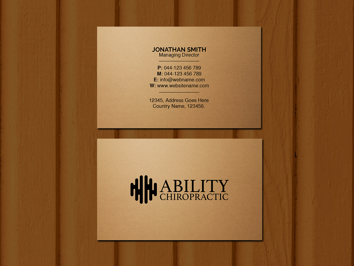Design de Carte de Visite par Creations Box 2015 pour Ability Chiropractic | Design #23727273