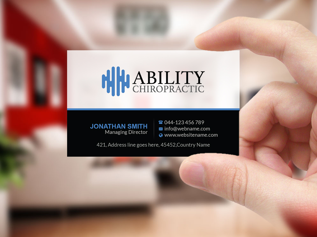 Business Card Design by Creations Box 2015 for Ability Chiropractic | Design #23727280