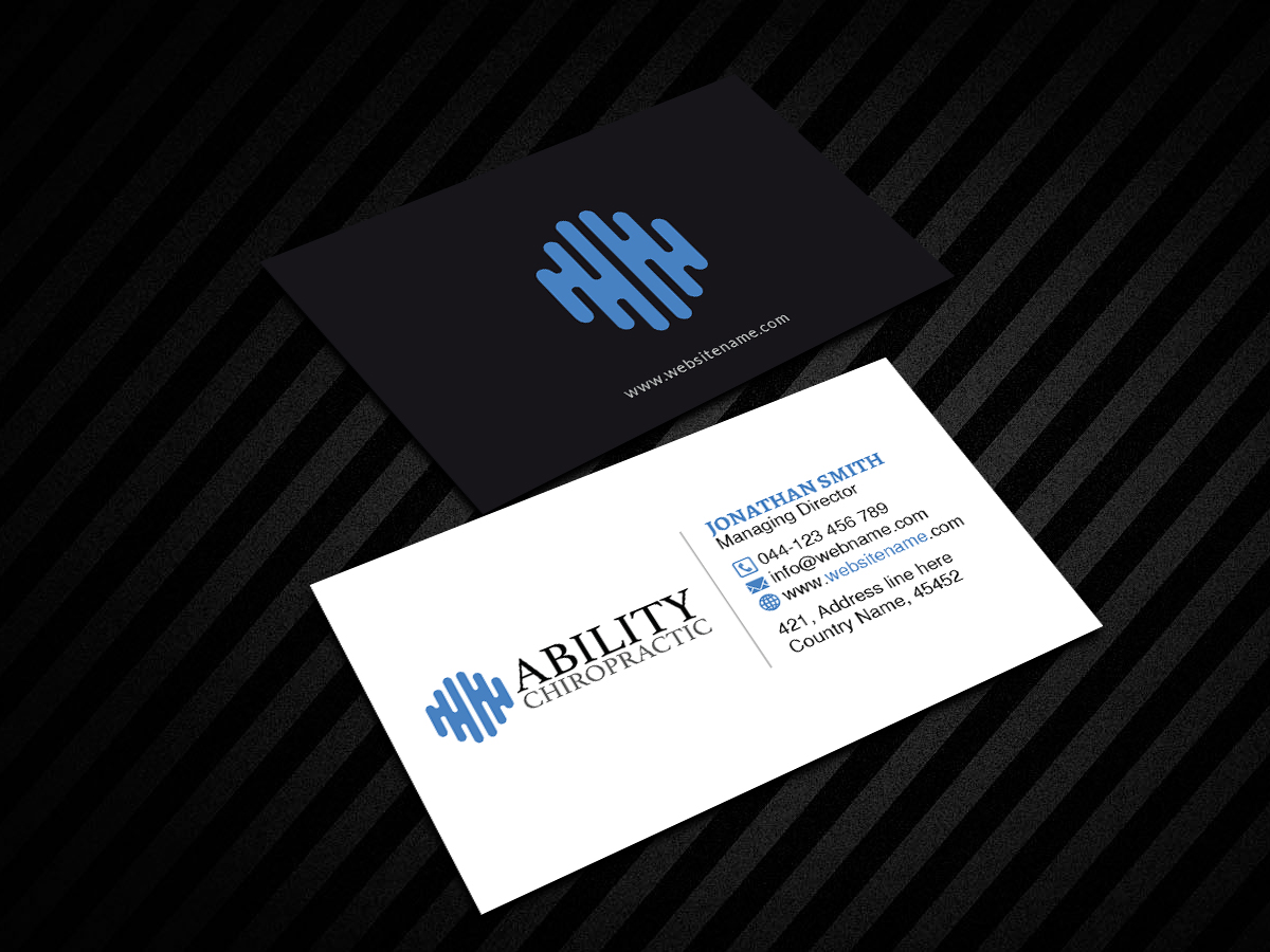 Business Card Design by Creations Box 2015 for Ability Chiropractic | Design #23727287