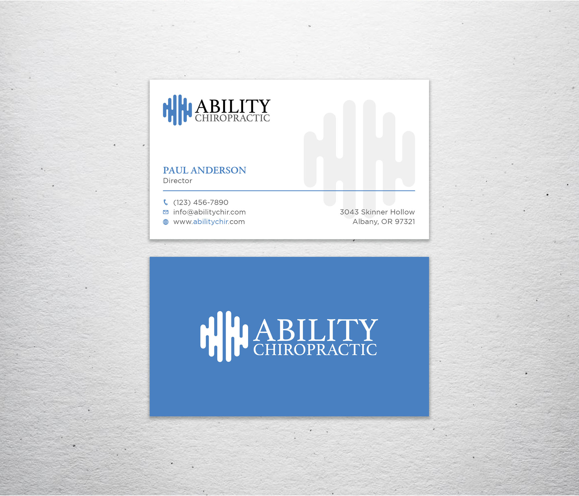 Diseño de Tarjeta de Presentación por Tripti Ranjan Gain para Ability Chiropractic | Diseño #23724412