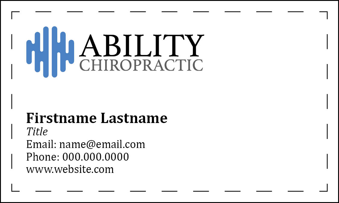 Business Card Design by Profe Hobbs for Ability Chiropractic | Design #23722696