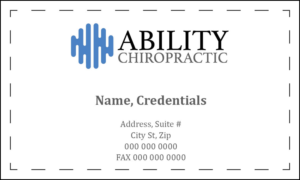 Business Card Design by Profe Hobbs for Ability Chiropractic | Design: #23723746