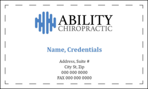 Business Card Design by Profe Hobbs for Ability Chiropractic | Design: #23723747