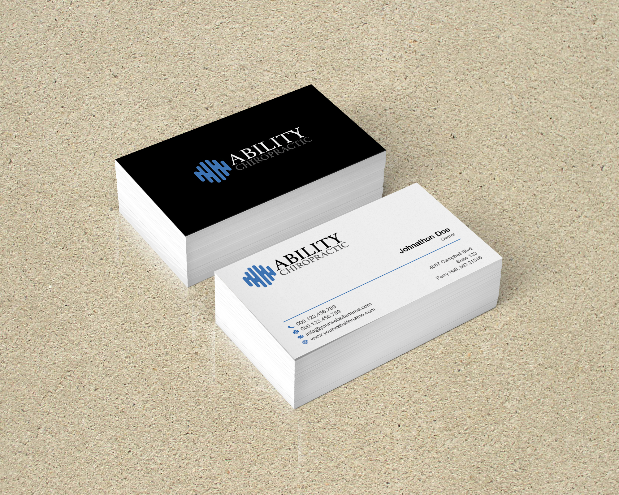 Business Card Design by T.R for Ability Chiropractic | Design #23772031