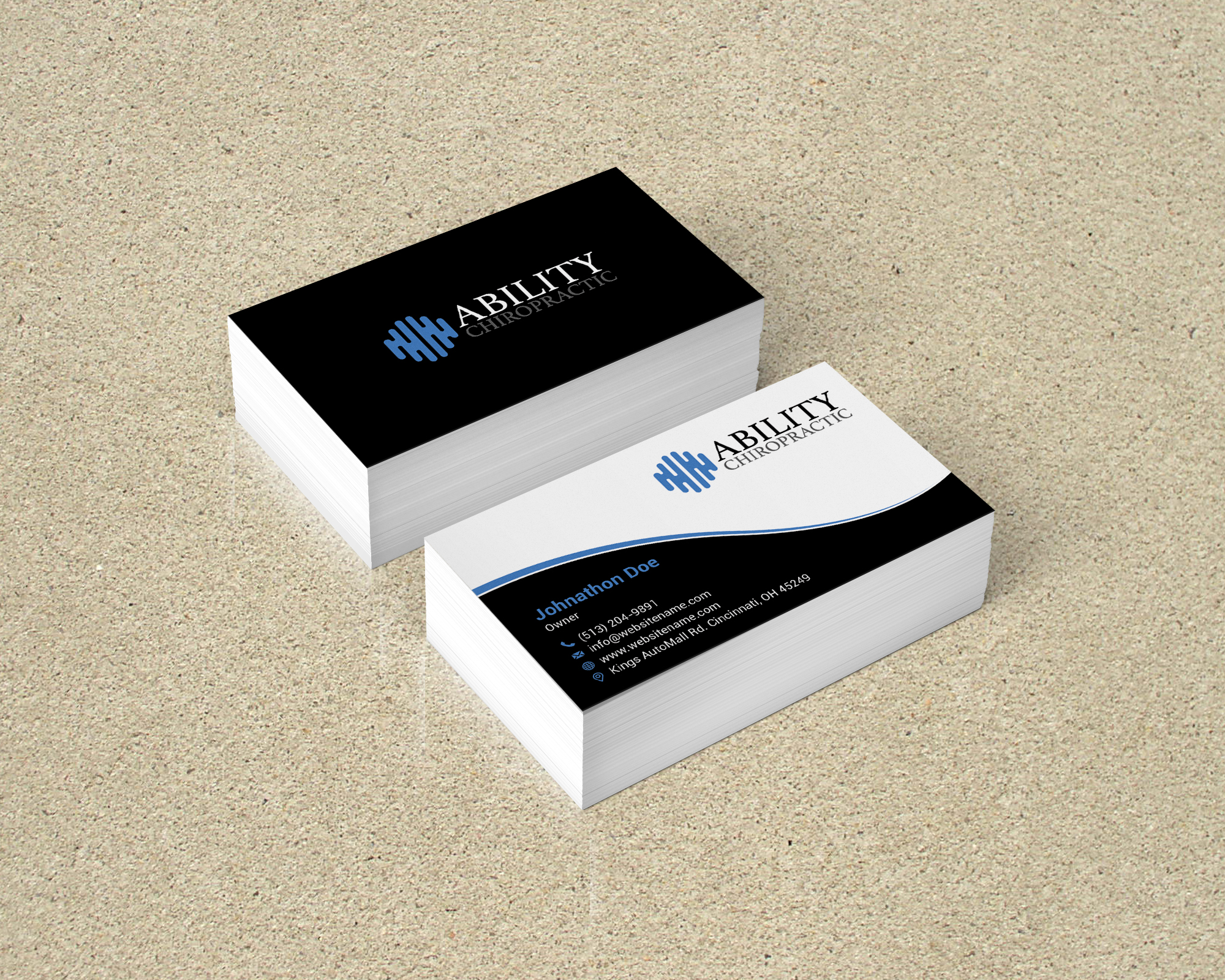 Business Card Design by T.R for Ability Chiropractic | Design #23772068