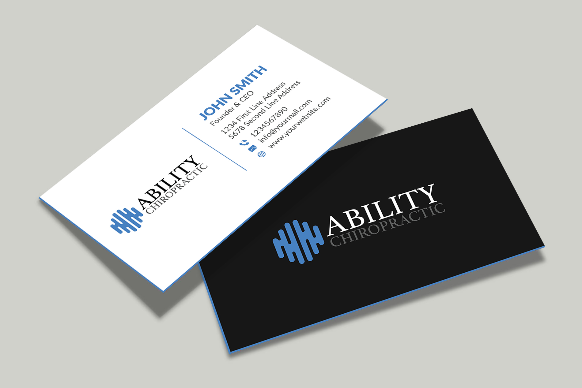 Business Card Design by Musa. A for Ability Chiropractic | Design #23731320