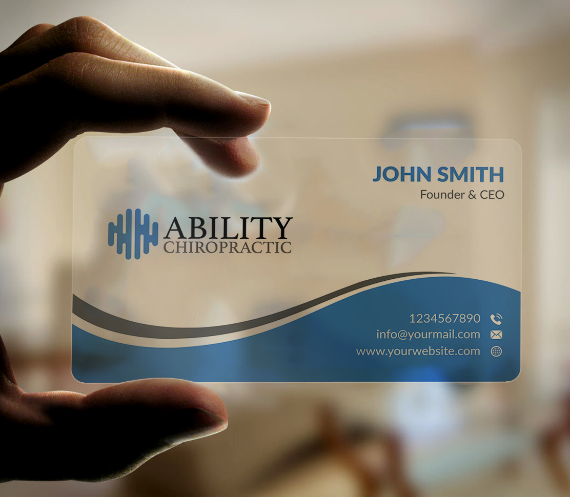 Business Card Design by Musa. A for Ability Chiropractic | Design #23731322