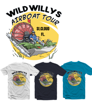 Florida Airboat Tours and wildlife t-shirt * | T-shirt Design by Tomi Ax