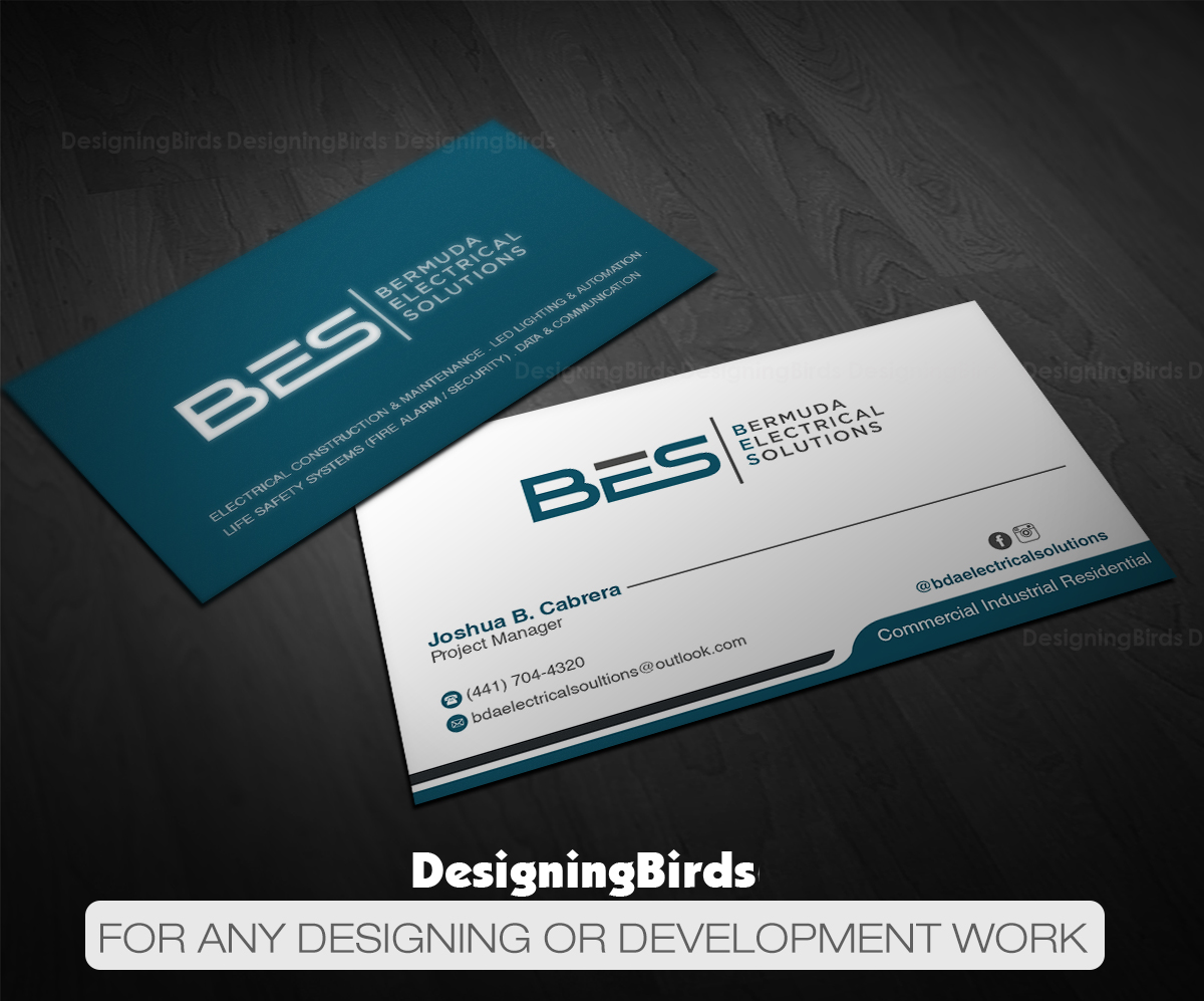 Business Card Design by Designing Birds for Bermuda Electrical Solutions  | Design #23729153
