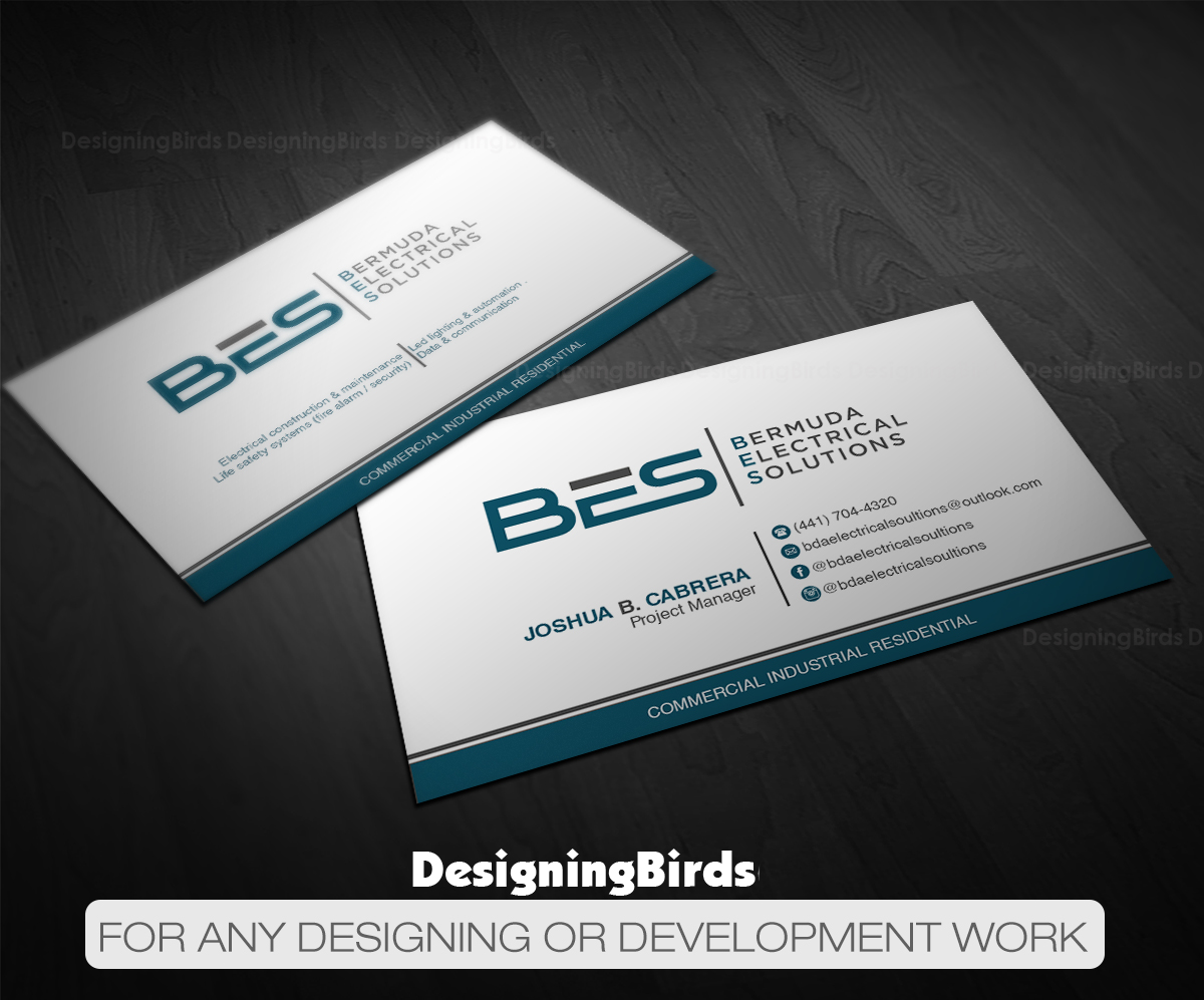 Business Card Design by Designing Birds for Bermuda Electrical Solutions  | Design #23729779