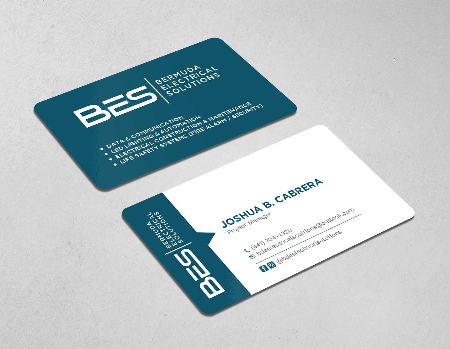 Business Card Design by Tripti Ranjan Gain for Bermuda Electrical Solutions  | Design #23729815