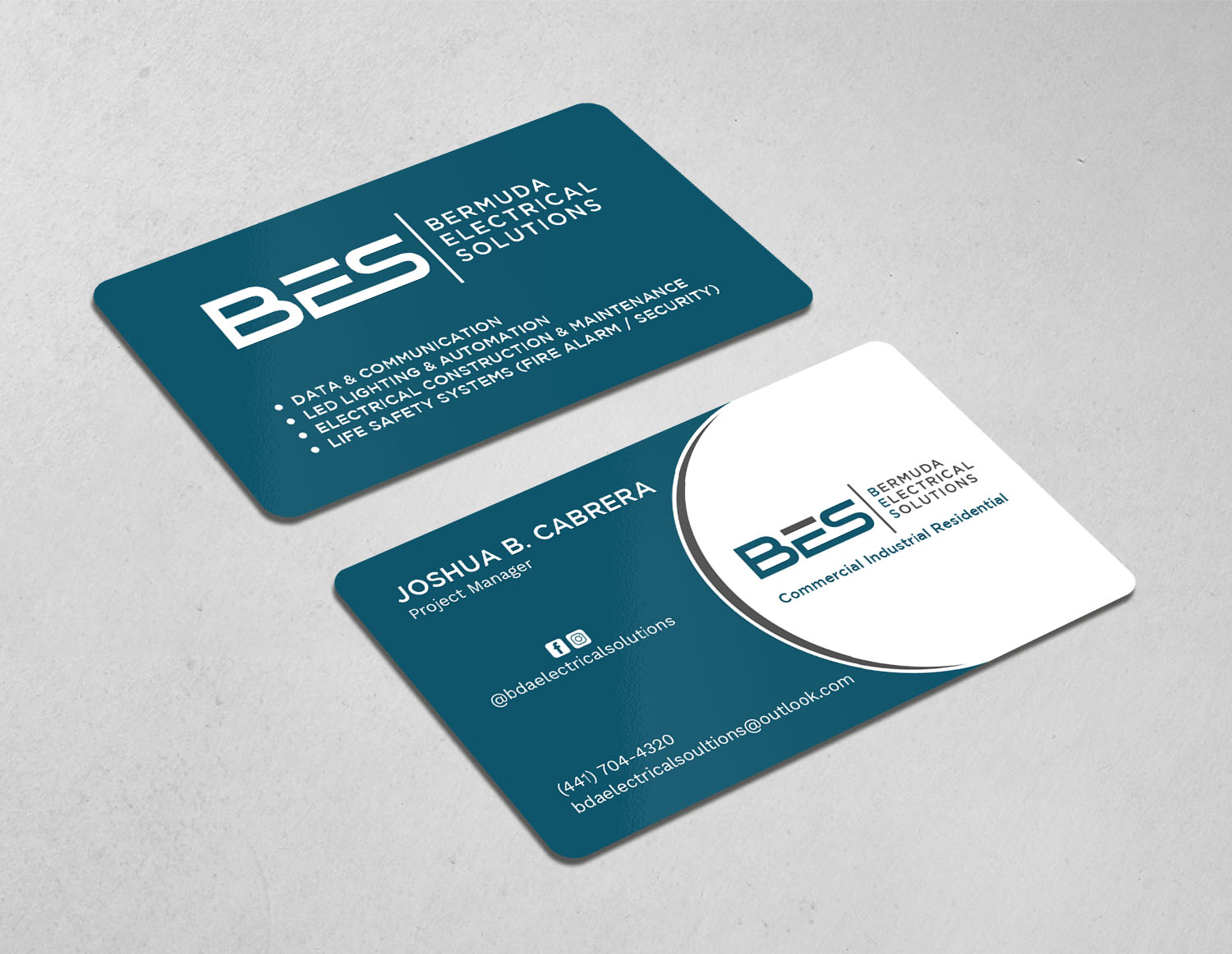 Business Card Design by Tripti Ranjan Gain for Bermuda Electrical Solutions  | Design #23729817