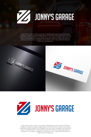 Jonny's Garage, maybe JG initials as center piece, but retain the name Jonny's Garage | Logo Design by laba tiada henti