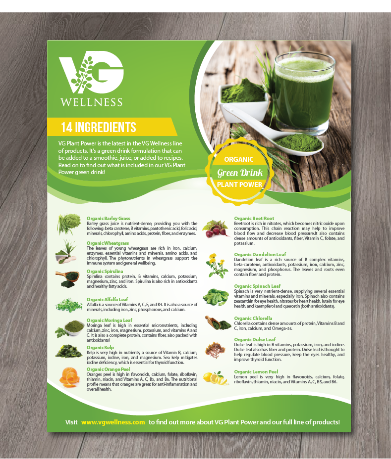 Diseño de Flyer por alex989 para VG Wellness LLC | Diseño #23765538