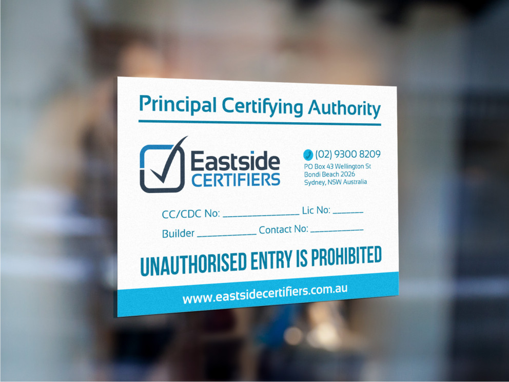 Design de Panneau par Atvento Graphics pour Eastside Certifiers | Design #23740317