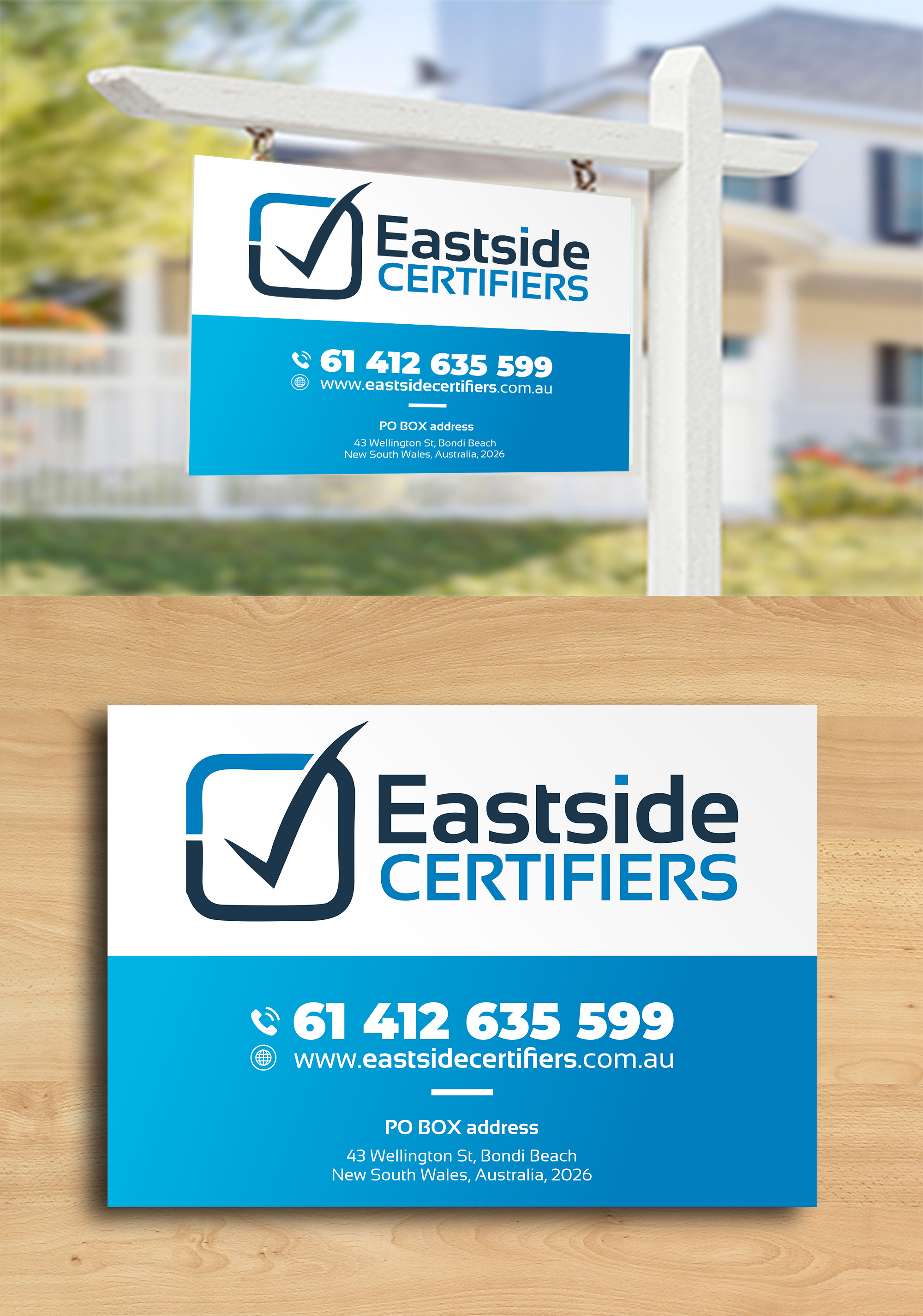Signage Design by ecorokerz for Eastside Certifiers | Design #23735087