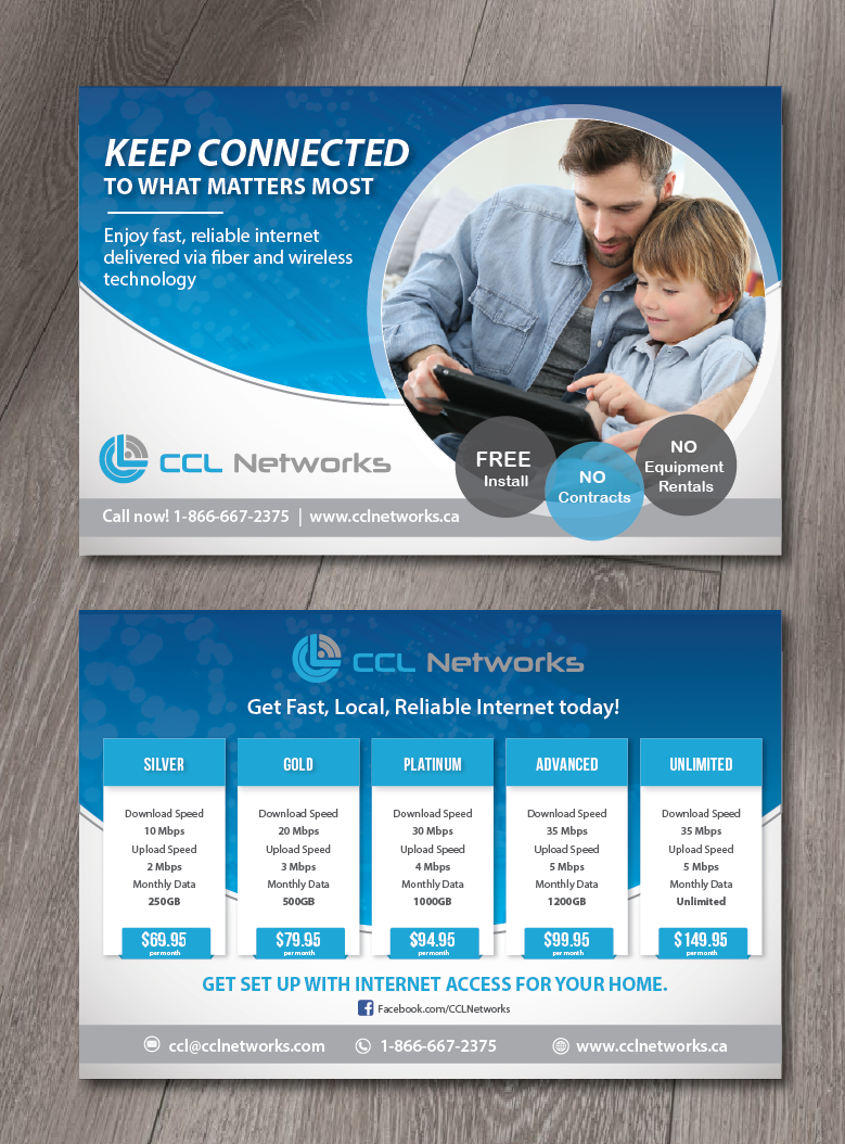 Postcard Design by alex989 for CCL Networks Inc. | Design #23767078