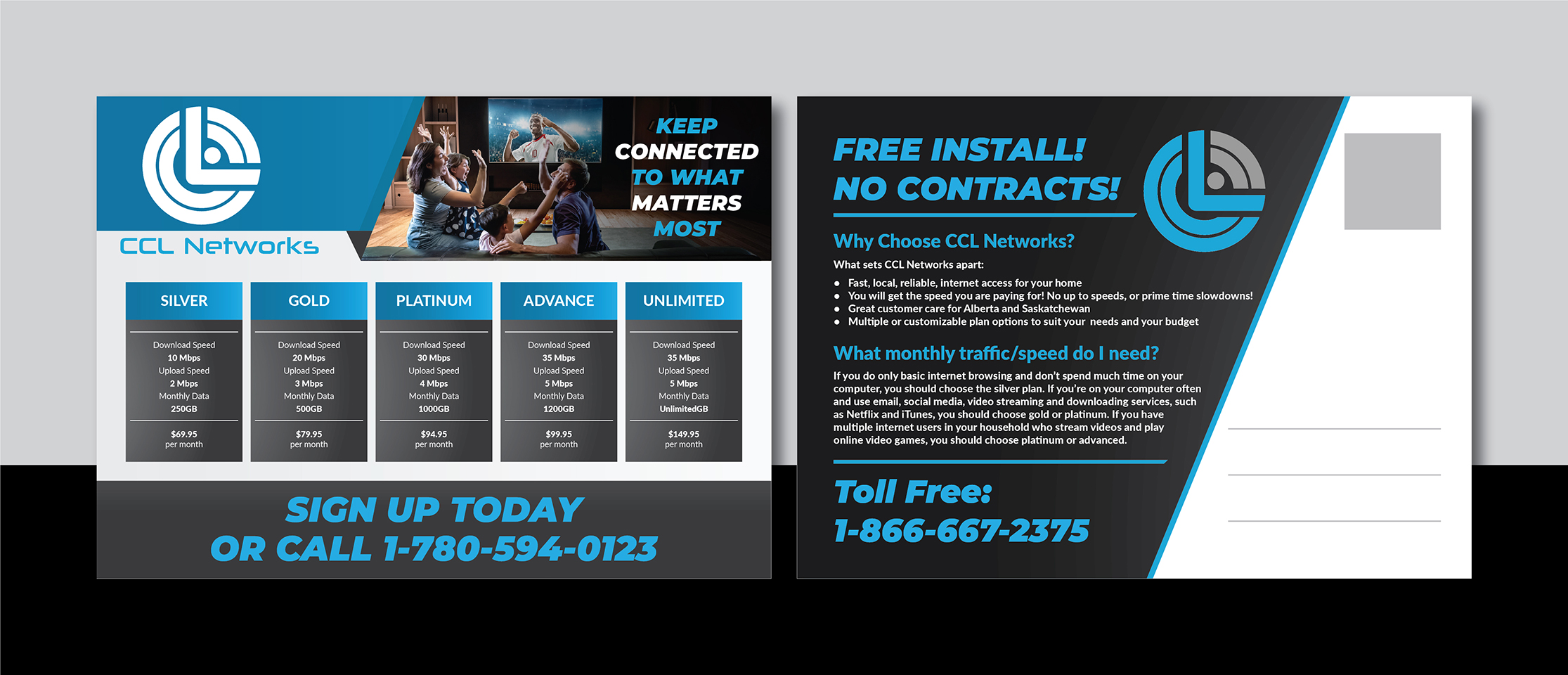 Postcard Design by Deziners Zone for CCL Networks Inc. | Design #23751481