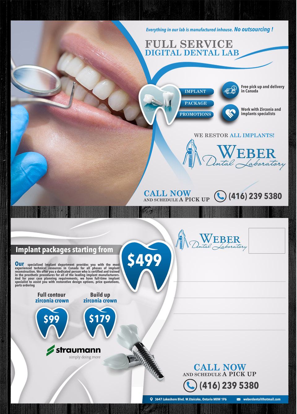 Postcard Design by Adnan.design for Weber Dental Laboratory | Design #23760977