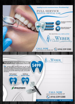 Postcard Design by Adnan.design for Weber Dental Laboratory | Design #23760977