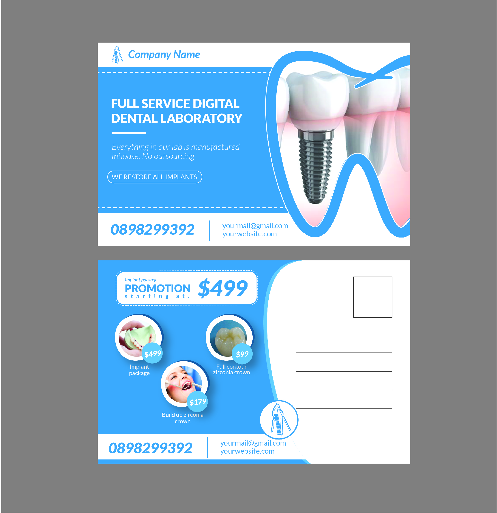 Postcard Design by Vicky designs Inc for Weber Dental Laboratory | Design #23789853