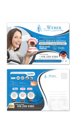 Postcard Design by ShreePalee for Weber Dental Laboratory | Design #23791678