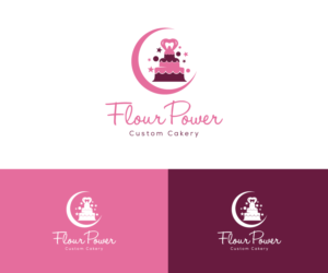 Flour Power Custom Cakery | Logo Design by GoodTimes$$$