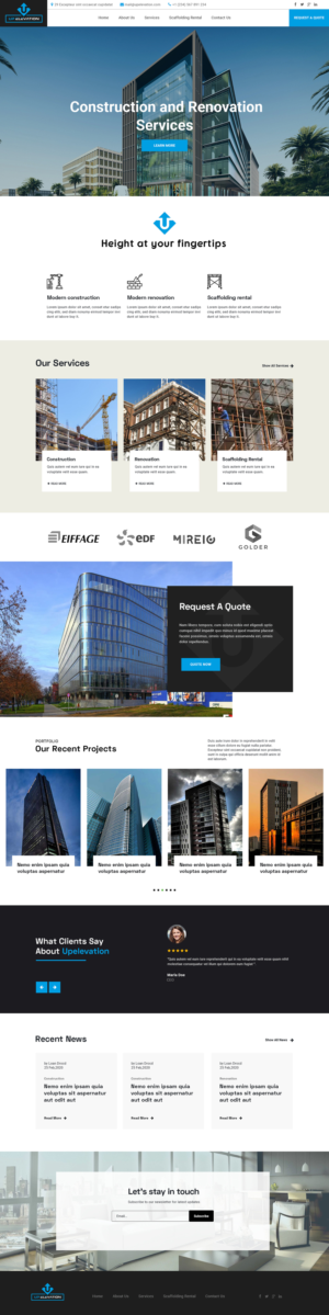 **Wanted** Wordpress web design for scaffolding rental and construction company | Diseño Web por Da Miracle
