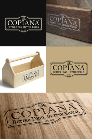Two versions of the logo are attached, but we want to add our website - www.copiana.com and "Local Food.  Better World" as well | Logo Design by Sergio Coelho