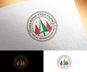 Seekonk Tree Farm, Great Barrington ,MA    Since 1978      (no preference in order of words | Diseño de Logo por step forward 2