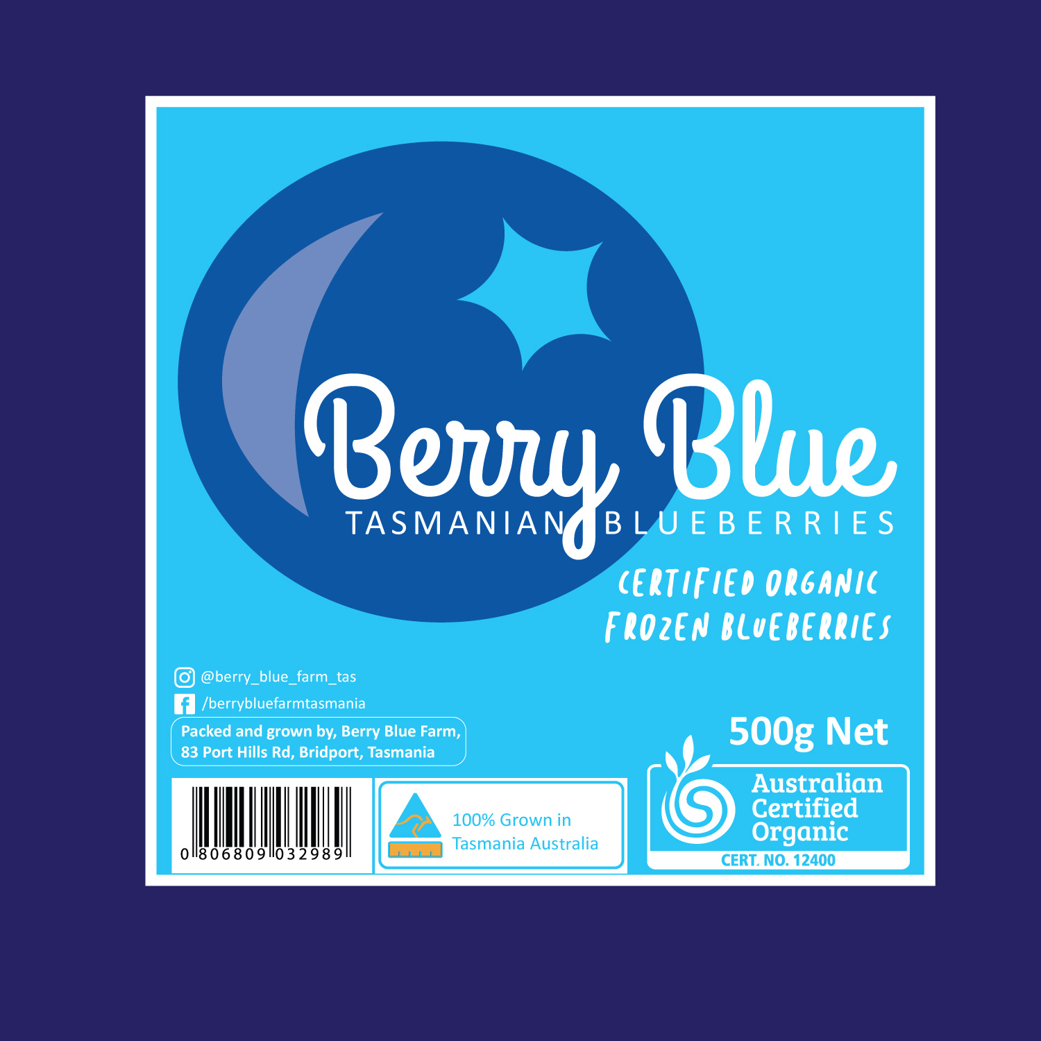 Design Étiquette par nancyy pour Berry Blue Blueberries | Design #23776435