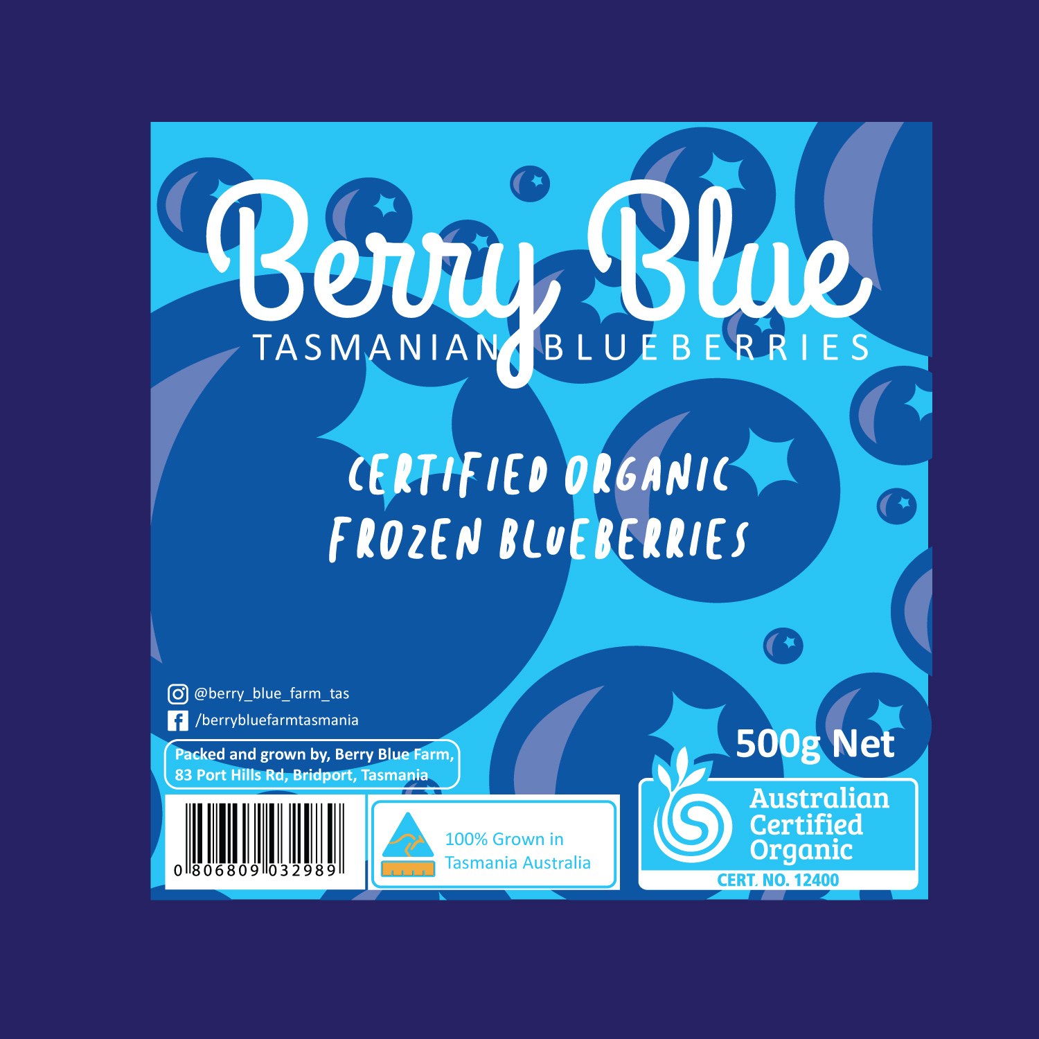 Label Design by nancyy for Berry Blue Blueberries | Design #23778117