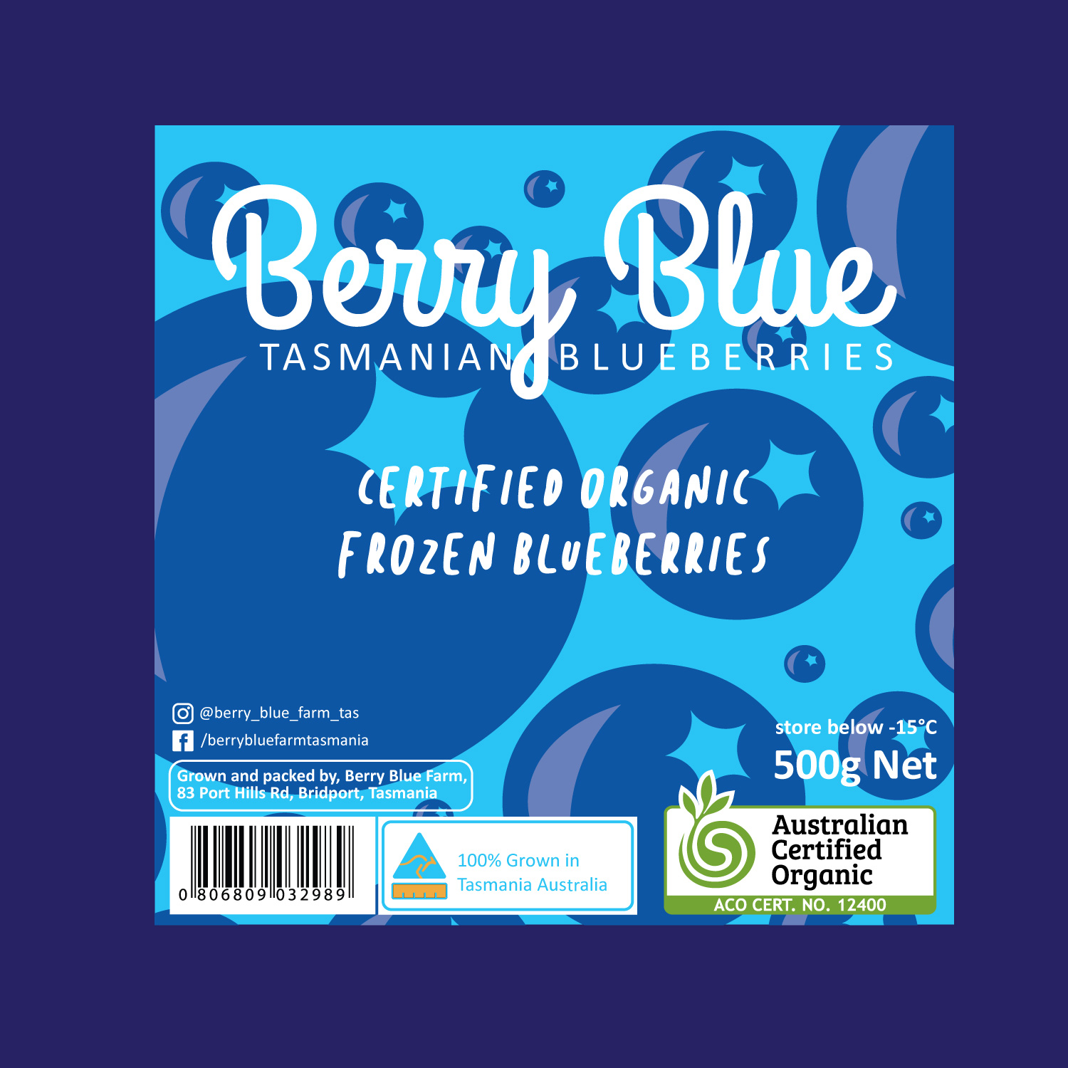 Label Design by nancyy for Berry Blue Blueberries | Design: #23781289