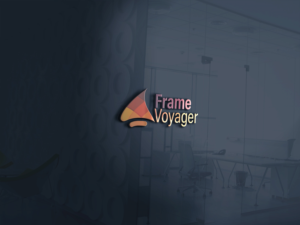 I'm good with no words or it can say "Frame Voyager" or our tag line "Find your story" | Logo Design by ArtSamurai