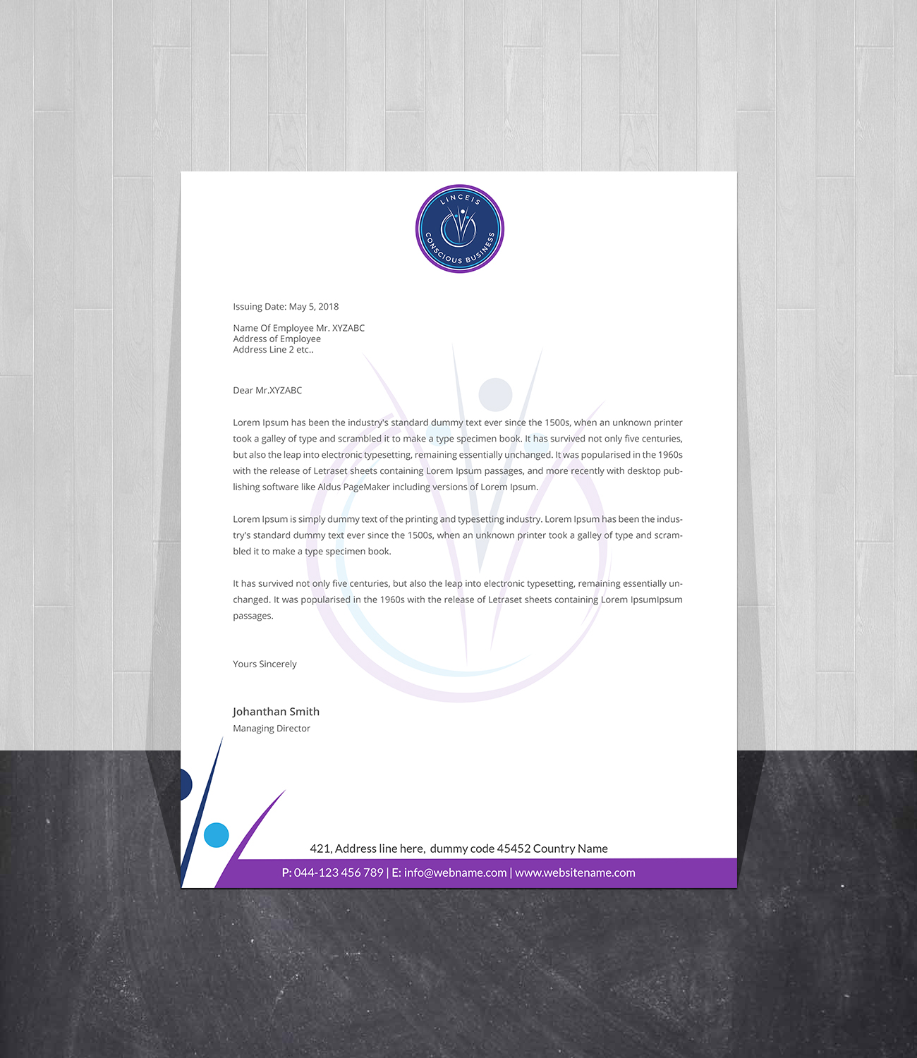 Letterhead Design by Creations Box 2015 for Linceis Conscious Business | Design #23791118