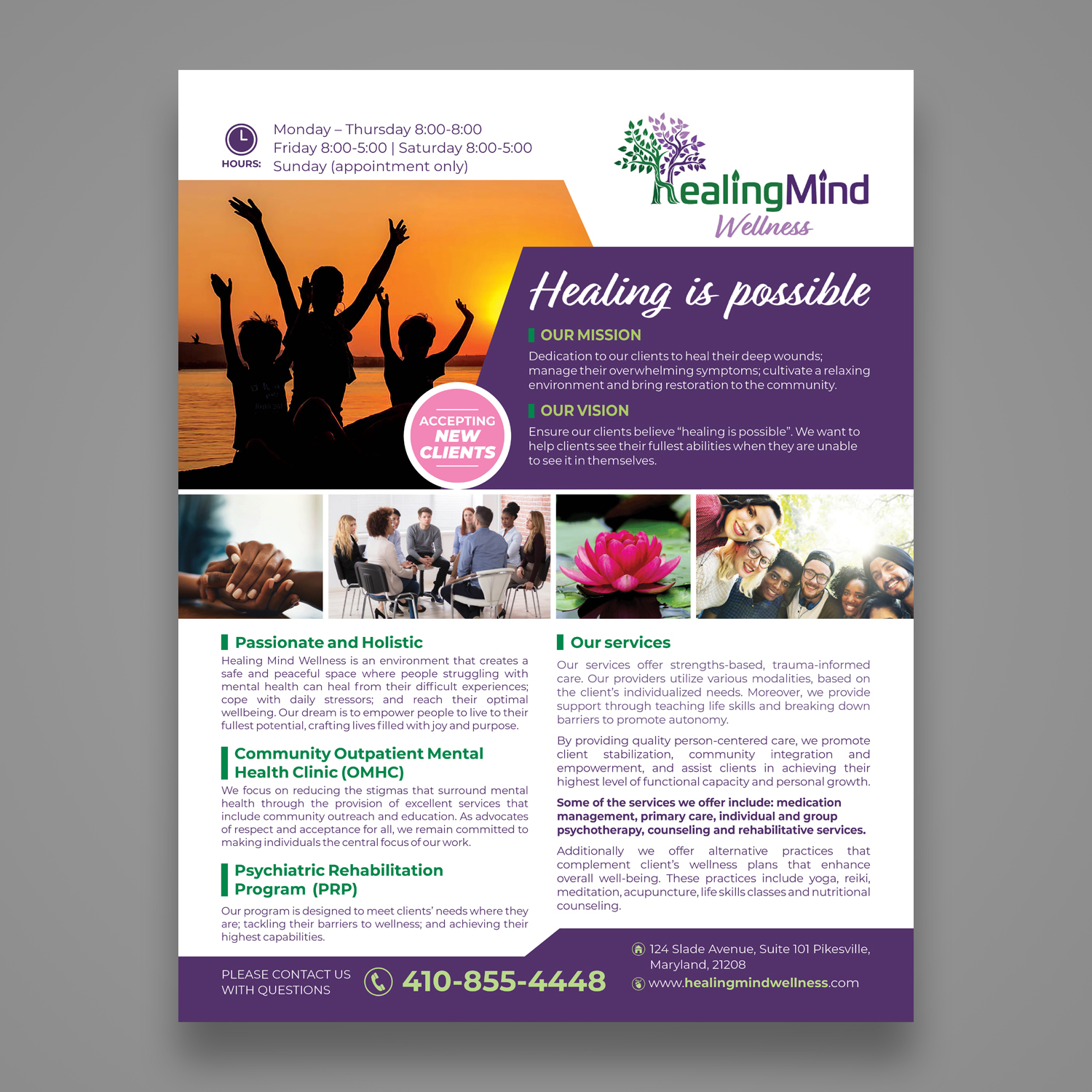 Newspaper Ad Design by Mariyam Khan for Healing Mind Wellness, LLC | Design #23823680