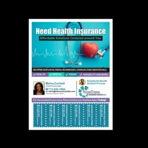 Diseño de Flyer por NatPearlDesigns para TrueCare Insurance Services LLC | Diseño: #23805879